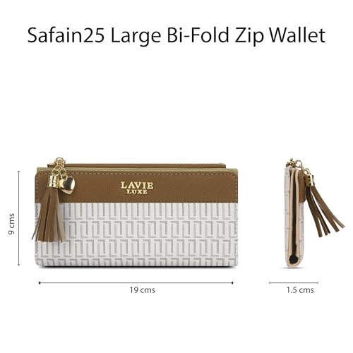 Image of Lavie Luxe Women's Mono Safain25 Bifold Zip Wallet |Gift For Ladies