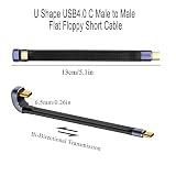 QIANRENON 240 W USB C PD, szybkie ładowanie, krótki kabel 40 Gbps, typ C 4.0, wtyczka na wtyczkę w kształcie U, płaski miękki kabel do transmisji danych USB 4.0 C, pełna funkcja 8K 60 Hz, do