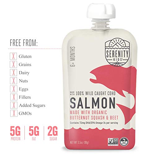 image for Serenity Kids Baby Food, Wild Caught Coho Salmon with Organic Butternu