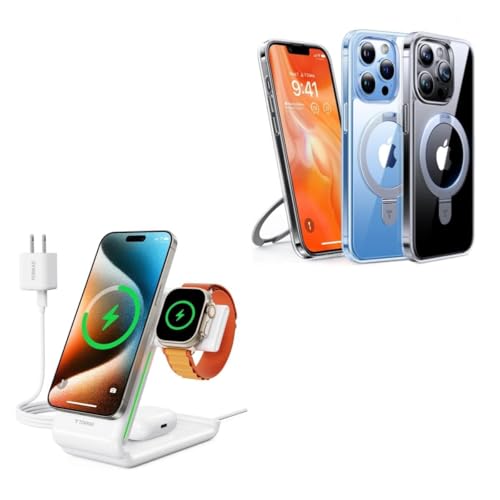 TORRAS 3 in 1 Charging Station Plus iPhone 13 Pro Magnetic case