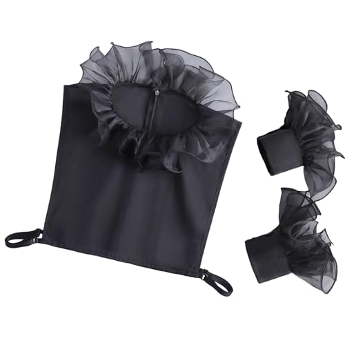 XBOKA Elegant Detachable Lace Collar and Arm Sleeve Set for Formal Event Breathable Tulle Fabric Fashion Outfit Accessory