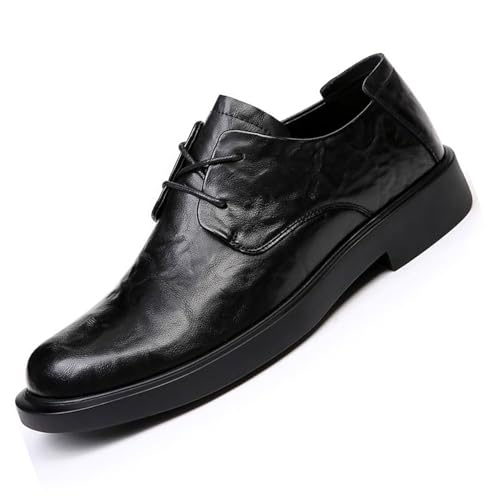 Mens Low Heel Derby Oxfords Dress Shoes, Platform Round Toe Lace-up Derby Shoes for Formal, Tuxedo, Prom, Wedding Business Casual