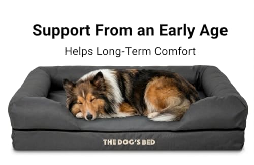 The Dog’s Bed – Orthopaedic Memory Foam Bolster Bed, Grey with Black Trim, Medium - Image 6