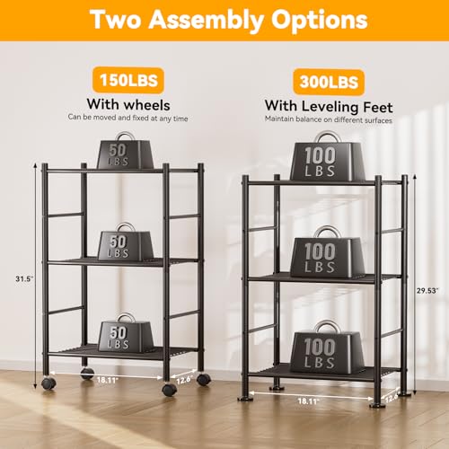50% Off BolDuck 3-Tier Metal Shelf Organizer with Wheels