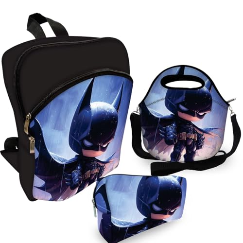 Kit Mochila de Costa Infantil + Lancheira + Estojo Cavaleiro Treva