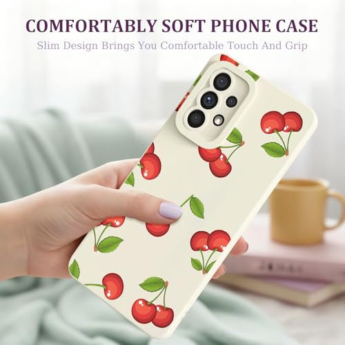 CASBST for Galaxy A53 5G Phone Case, Printed Silicone, Red Cherry - image 3