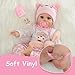 Kdudgso Reborn Baby Dolls Girl 22 Inch Realistic Silicone Baby Doll, Real Life Bebe Dolls Lifelike Handmade Soft Vinyl Cloth Body with Feeding Kit Toys Gifts for Kids 3+ (Lucia)