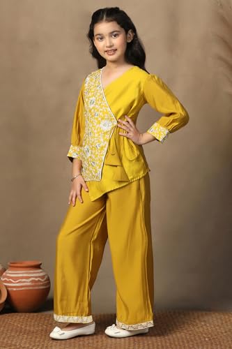 Image of Fashion Dream Girls Chanderi Ethnic Top & Palazzo Set|Indo Western Set|Salwar Suit