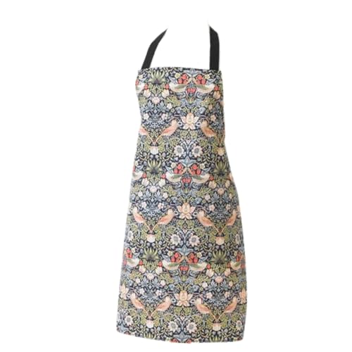 William Morris Blue Strawberry Thief Cotton Drill Floral Apron