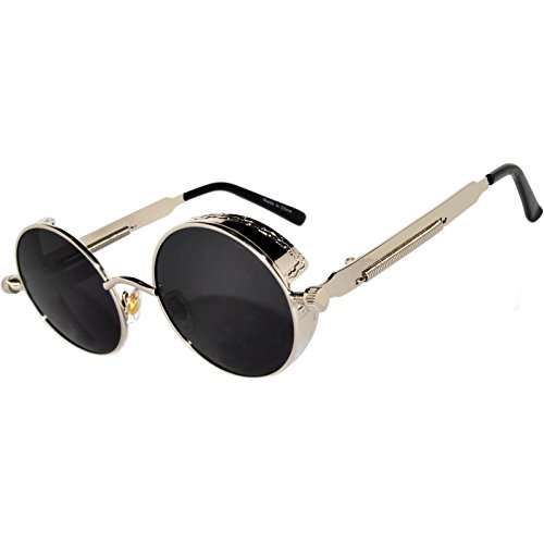 Image of OWL Steampunk Vintage Retro Round Circle Gothic Hippie Colored Plastic Frame Sunglasses Colored Lens
