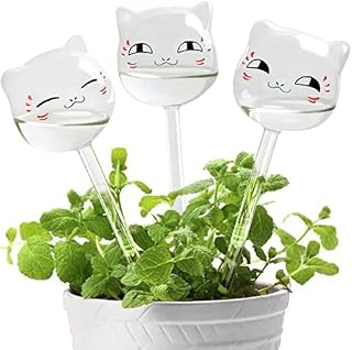 Automatic Plant Waterer, Self Watering Globes, Hand Blown Clear Glass Plant Water Bulbs for Indoor & Outdoor, 3 Cats