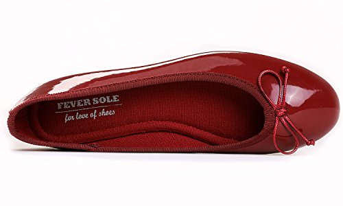 FEVERSOLE Women's Macaroon Colorful Memory Foam Cushion Insock Patent Ballet Flat2