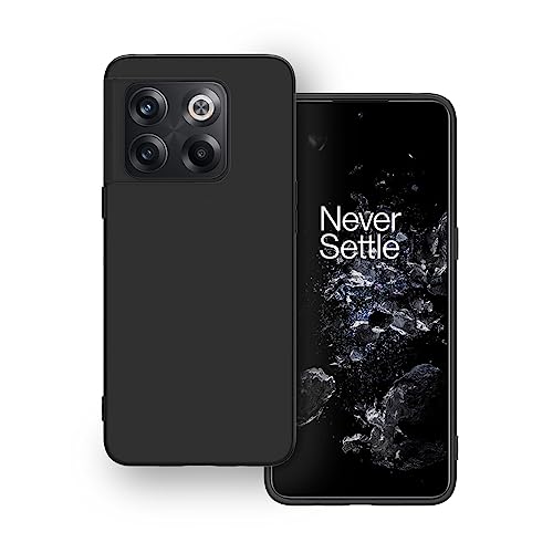 Image of Amazon Brand - Solimo Protection Matte Finished Back Cover Case for OnePlus 10T | Rubberized TPU | Slim Thin Soft Matte Flexible Matte Touch Shockproof - Matte Black