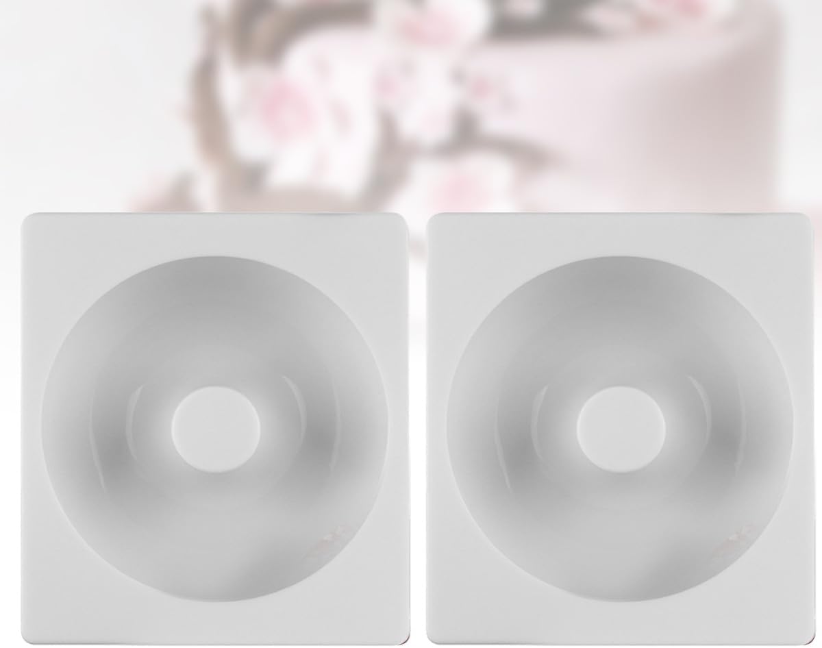 BESPORTBLE 2pcs Silicone Donut Mold Baking Pan DIY Cake Mold Non-stick Kitchen Baking Supplies for Home Bakery White
