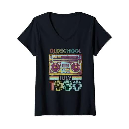 Mujer 40 cumpleaños regalo julio 1980 cuarenta años Camiseta Cuello V