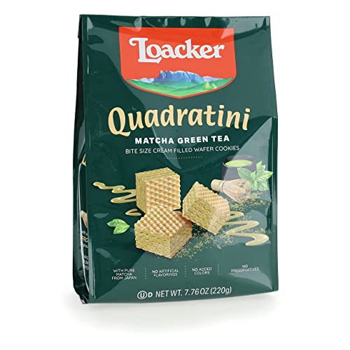 Loacker 14313 Quadratin Premium Matcha Green Tea Wafer Cookies cover