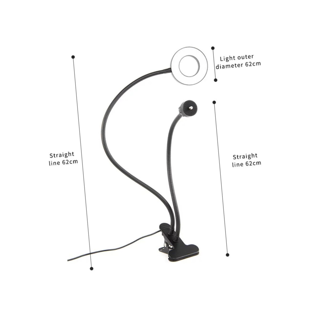 VILLCASE 1pc Clip Desk Light Fill Lamp Clip for Selfie Live Streaming Photography Makeup