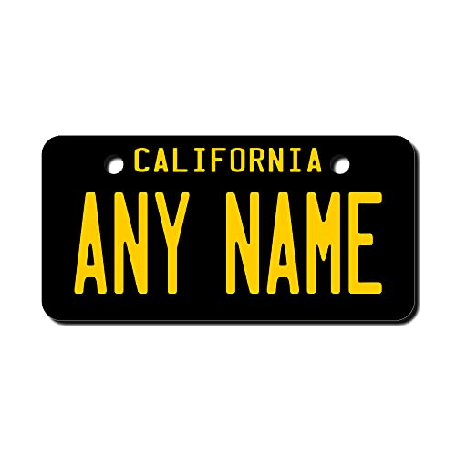TEAMLOGO - Personalized California Mini License Plate - Custom Aluminum Name, Text or Number Plate - Customized Bike Accessories, Kids Toy Car Signs, and Gift - USA-Made Quality (Ver 4, 2