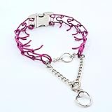 Kimberland Collars Buckle 2.25mm Stainless Dog Training Collar for Large Breeds | 16” Prong Collar for Dogs 26lbs & Up | No-Pull Collar | Behavior Aid | Fuchsia Pink