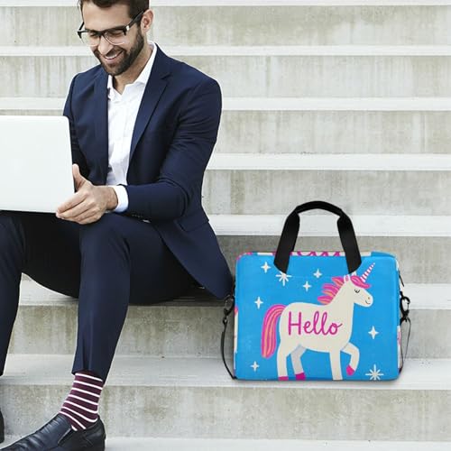 Estuche con cremallera para laptop 15.6 pulg blanco unicornio miniatura 3