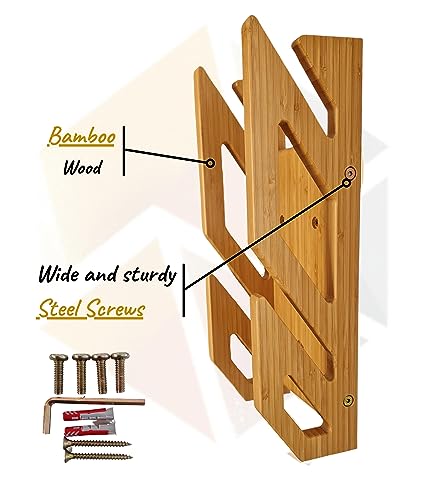 Enhanc3d Designs Skate-Wandhalterung aus Bambusholz. Modernes und Robustes Design. Skate-Wandaufhänger. Longboard-Wandhalterung (2 Skates)