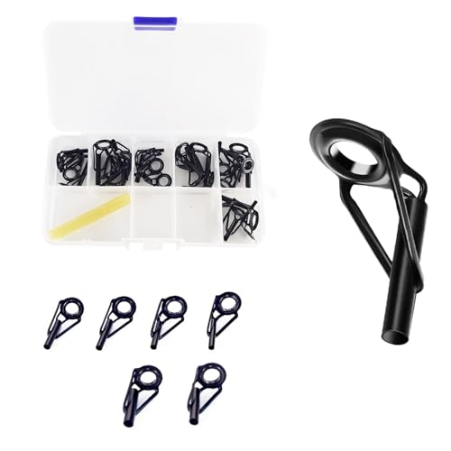 Aventik Fishing Rod Tip Repair Kit Rod Tip Guide Replacement Kit Fishing Rod Tip Eyelet Repair Kit Fishing Pole Repair Kit (Small Size-30pcs)