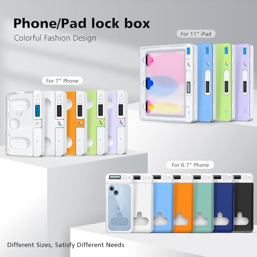 Image of ySky Cell Phone Lock Box with Timer,Portable Timed Phone Lock Box for iPhone and Android Phones, Self-Control Timer Phone Locker Jail to Help Kids,Students Focus Back
