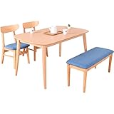 家具の赤や ダイニングセット 天然木 オーク突板 シンプル 組立簡単 幅約130cm テーブル ダイニングチェア ベンチ NANCY ［ダイニングチェアのみ完成品］ (ブルー)
