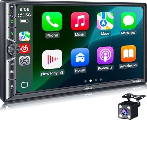 Radio para auto con CarPlay y Android Auto inalámbricos 7 pulg miniatura 1