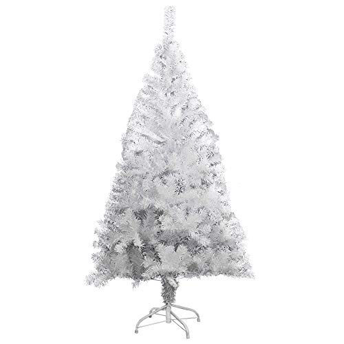 MIWOOHO 120cm PVC Festive Künstlicher Weihnachtsbaum Weiss Tannenbaum Weiß Christbaum Dekobaum mit Ständer Cover