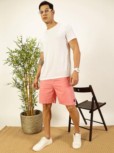 Image of Thomas Scott Men's | Solid | Mid Rise | 100% Cotton | Casual | Light Weight | Chino | Shorts for Men