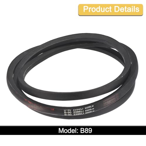 Image of Uxcell 3 Pack B90 Classic V-Belt, 93 inch Outside Circumference, Black, Industrial Rubber V-Belt, B Profile, for Machinery Equipment