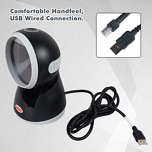 Image of RETSOL PD-3000+ Omni Directional 1D /2D Presentation Barcode Scanner BIS Approved USB Optical Laser High Speed Wired Reader for Warehouse Supermarket POS System (1 Pc) (PD-3000)