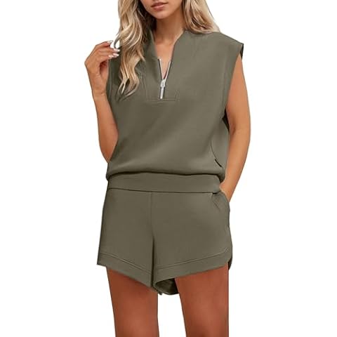 SHBECYDE Women's Half Zip Sweatshirt Set Cover