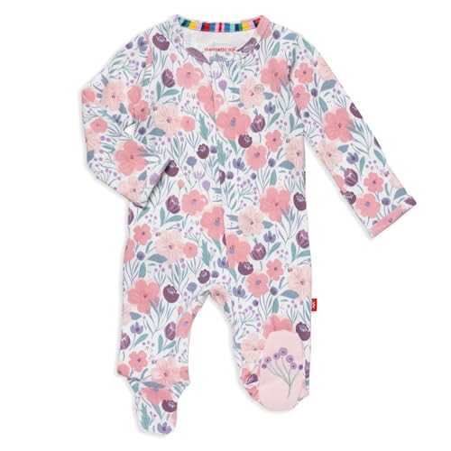 Image of Magnetic Me 100% Organic Cotton Magnetic Baby Footie Pajamas | Super Soft Cotton Fabric
