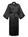 Swhiteme Men's Kimono Robe, Large/X-Large, Black