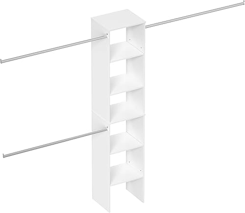 Miniatura 9 de ROOMTEC Sistema de armario, 25.5 pulgadas de ancho, kit organizador de armario montado en la pared con torre de almacenamiento de madera y 3