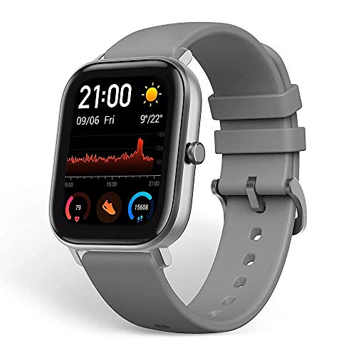 Image of (Refurbished) Amazfit Huami GTS Bluetooth Smart Watch- Lava Grey, Silicone (Compatible with OS - IOS and Android Wireless 5 ATM)