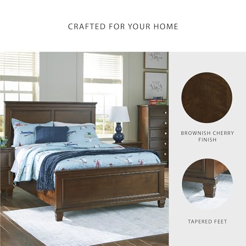 Image of Signature Design by Ashley Danabrin Traditional Full Panel Bed with Tapered Feet, Foundation or Box Spring Needed, Dark Brown