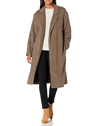 ASTR the label Women's Roxanne Collared Long Sleeve Duster Coat, Mocha Multi, XS