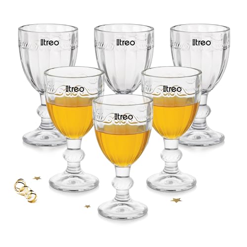 Image of Treo by Milton Glace Shot Glasses I Set of 6 (65 ml) | Elegant Fluted mini Glasses with Geometric Design for Shots, mocktails, tasters & Parties