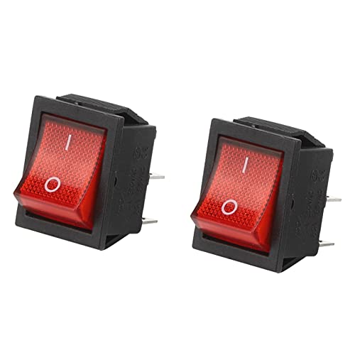 Interruptor Rocker 5pcs 16A 250V Com Luz Vermelha, Estrutura Simples, Resistência Ao Calor, para Com