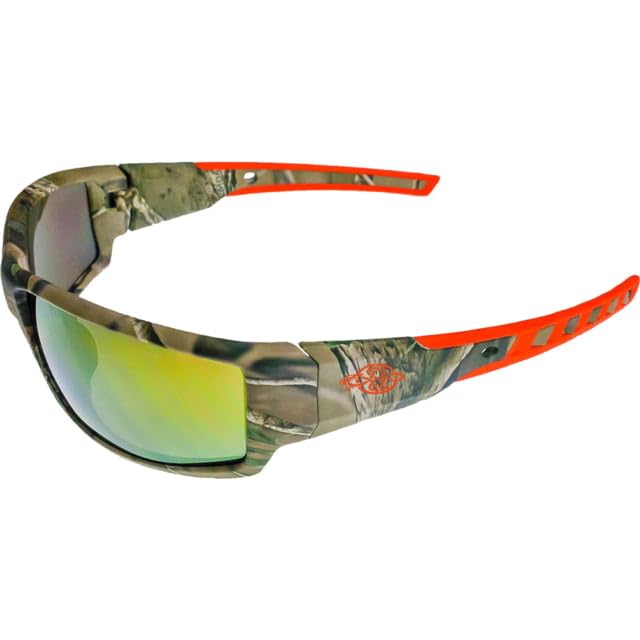 Verre de sécurité chiffré Crossfire avec cadre camouflage et lentille miroir dorée