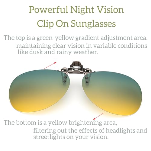 Polarized Clip On Sunglasses Over Prescription Glasses - 2 Types, 2 Pairs Rimless Flip Up Sunglasses for Men and Women, Outdoor Driving Fishing, Anti Glare Night Driving Glasses4