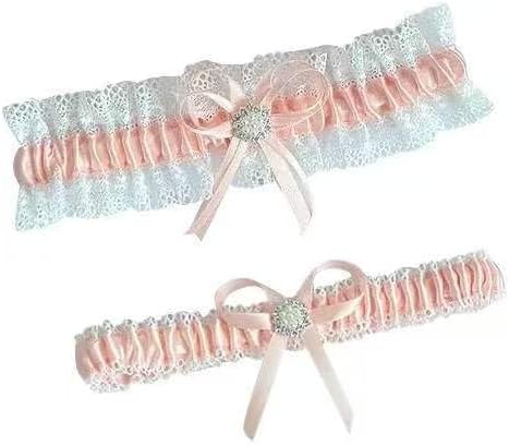 Lace Wedding Garters for Bride Dresses, 2 Pieces Bow Bridal Leg Garters