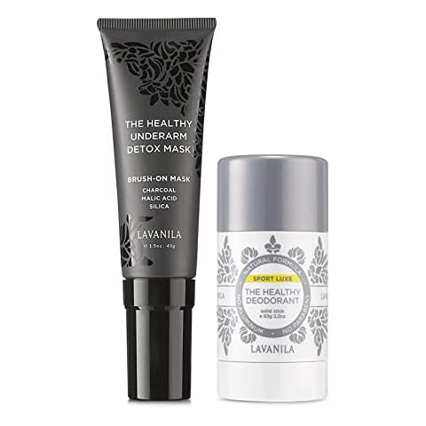 Lavanila Sport Luxe Aluminum Free Deodorant + Charcoal Brush-On Underarm Detox Mask - Clean, Natural, Vegan Cover