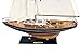 SAILINGSTORY Wooden Sailboat Decor Yacht Model Ship with Antique Finish Navy