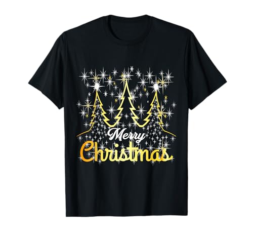 Partner Familie Xmas Merry Christmas Weihnachtsbaum Sterne T-Shirt