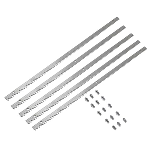 Pesado Acero Galvanizado Estante Del Engranaje Con Herrajes De Montaje, 5 X 1M Cremallera 12MM Operador De Puerta Dientes Carriles Para Motor De Puerta Corredera