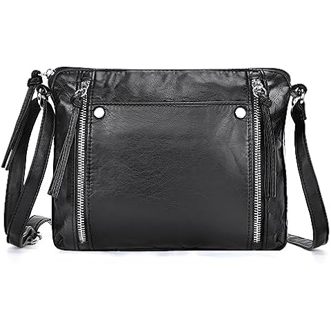UTOTEBAG Crossbody Bag and Satchel Purse for Women - Black PU Leather Evening Clutch Wallet Classic Satchel Handbag Small Shoulder Bag Christmas Birthday Gift for Women/Sister/Girlfriend/Bridesmaid Cover